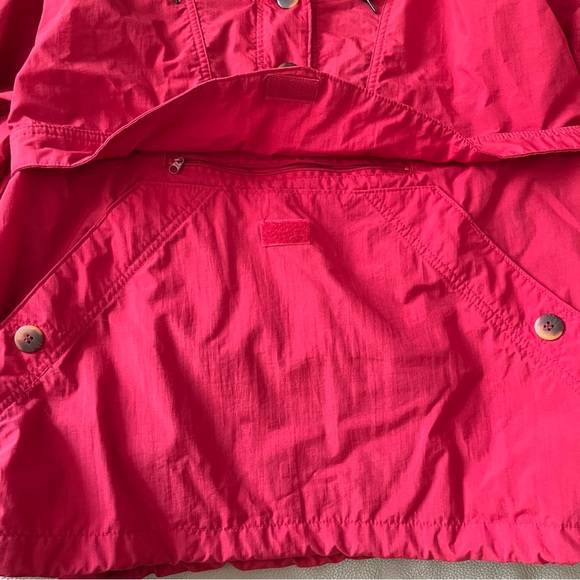 Women COLUMBIA ANORAK WINDBREAKER size Small red half button up hooded nylon - Picture 5 of 10